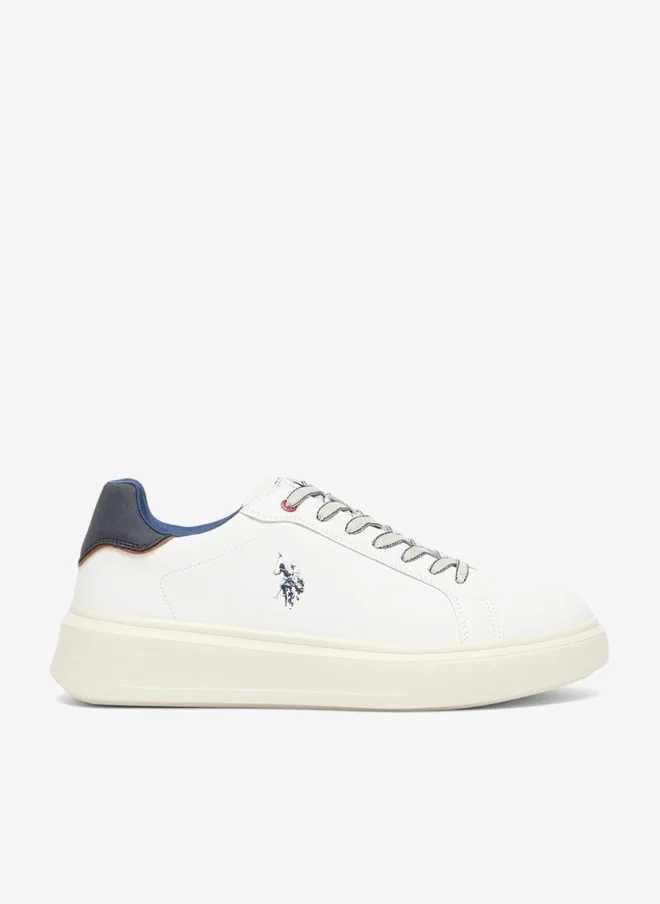 U.S. Polo Assn. Men's White Low-Top Casual Sneakers Shoes - Trendy Design with Superior Comfort and Traction