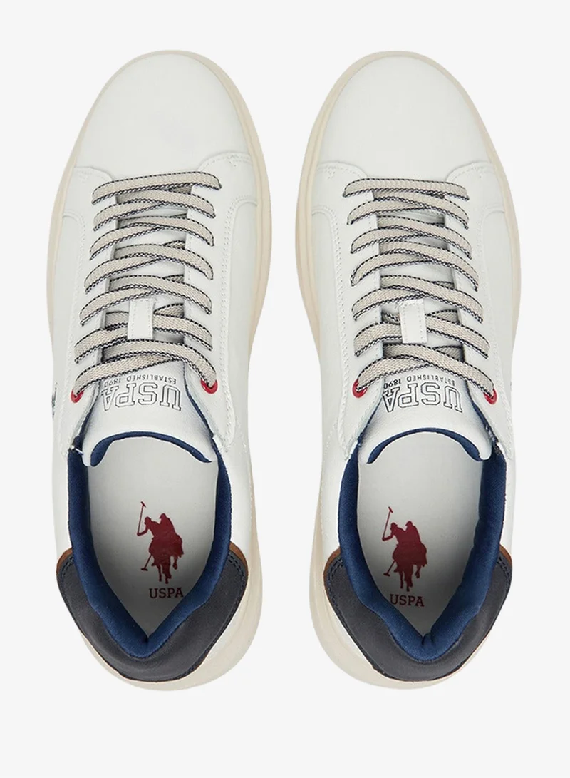 U.S. Polo Assn. White Men's White Low-Top Casual Sneakers Shoes - Trendy Design with Superior Comfort and Traction for Men | Best Price UAE