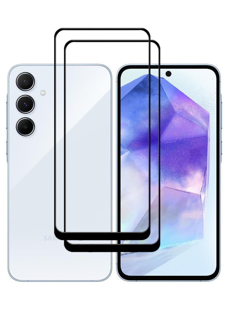 ACLIX 2 Pieces Antistatic ESD Dustproof Premium Quality High Definition Tempered Glass Screen Protector Designed For Samsung Galaxy A55 - Image 1