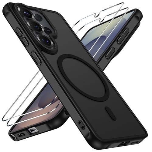 ivoler 3-in-1 Magnetic Case for Samsung Galaxy S26 Ultra 5G 6.9'' with 2 Pack Screen Protector, [MagSafe Compatible] [Military Grade Drop Protection] Slim Translucent Shockproof Phone Cover- Black - Image 1