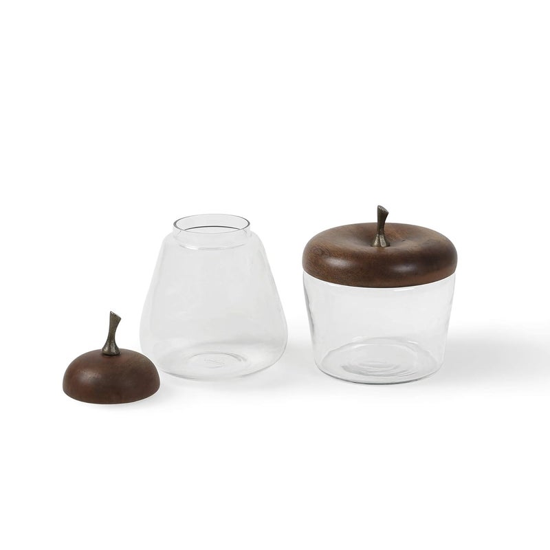 Ellementry Ellementry Apple Pear Glass Jar Set of 2 Clear  - Image 2