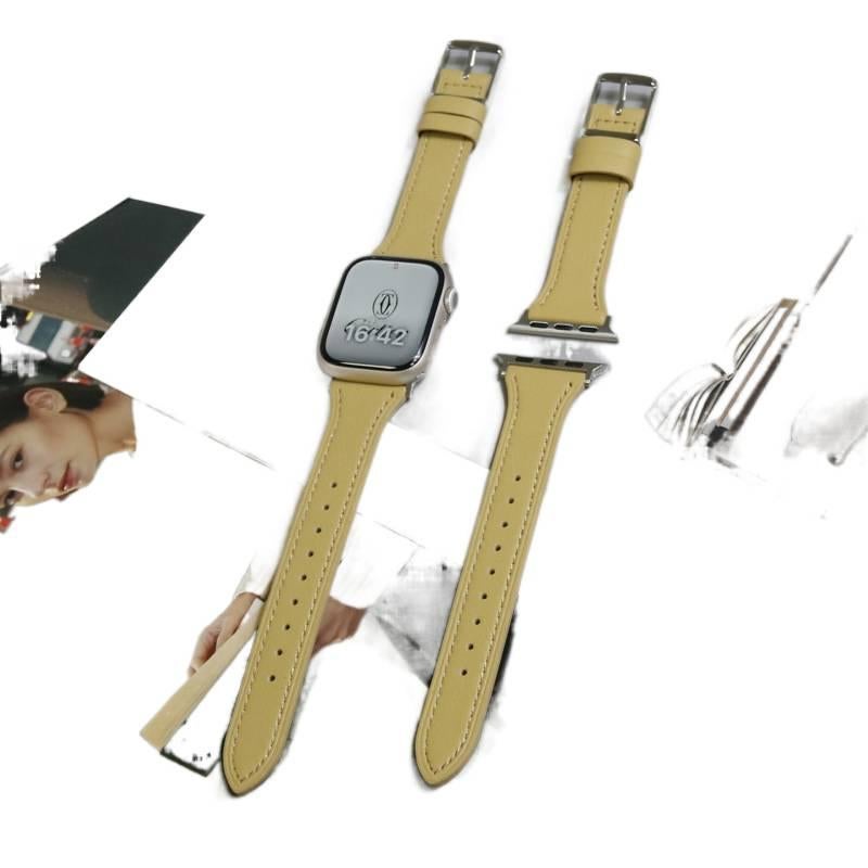 سوار ساعة ذكية باللون أخضر قابل للتعديل سوار جلدي كلاسيكي متوافق مع Apple Watch 38/40/41/42/44/45/49mm بملاءمة قابلة للتعديل وحزام بديل - Image 3