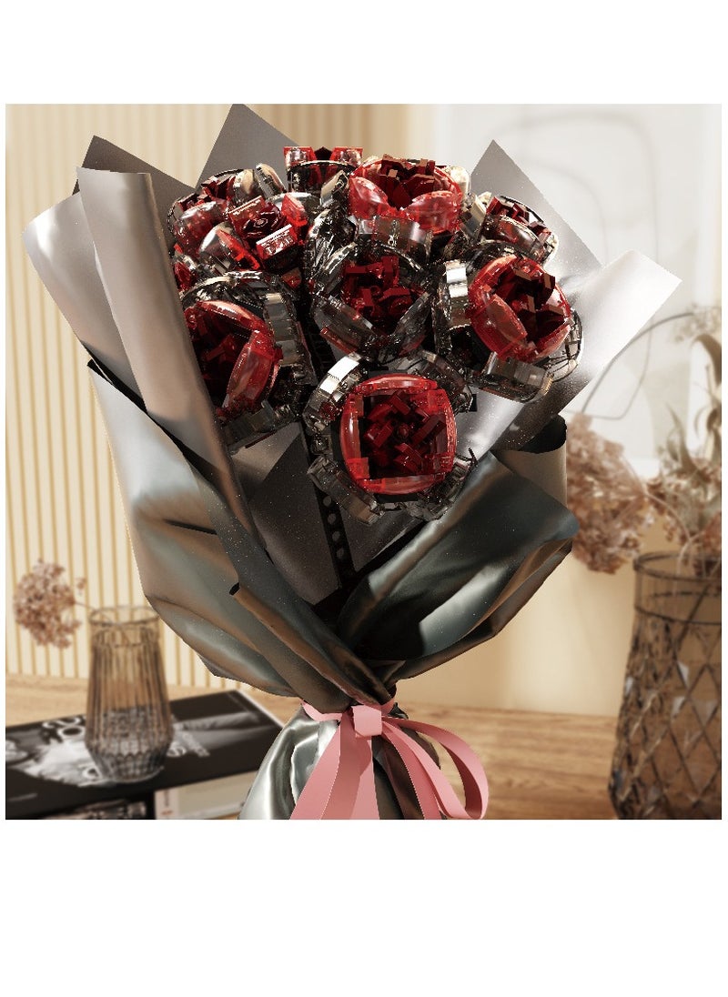 Flower Bouquet Building Block Kits Artificial Flowers Botanical Collection Mini Toys For Diy Gift Rose Decoration 800+ Pcs  - Image 4
