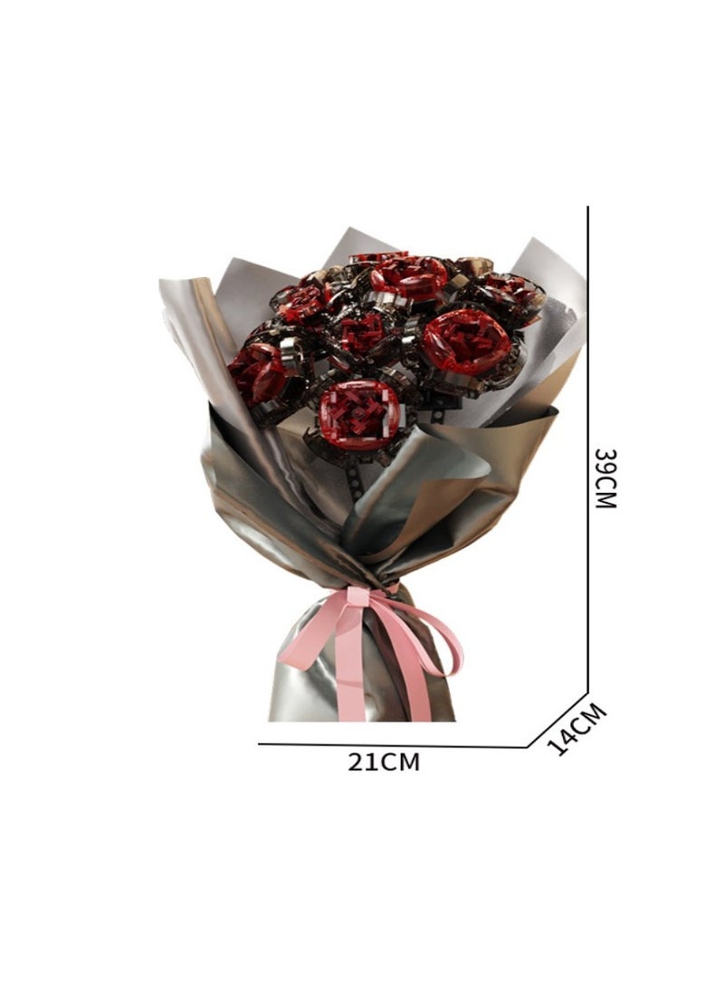 Flower Bouquet Building Block Kits Artificial Flowers Botanical Collection Mini Toys For Diy Gift Rose Decoration 800+ Pcs  - Image 3