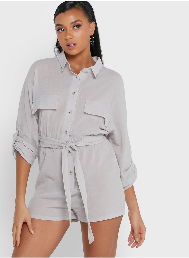 Ginger - Tie Front Playsuit - Image 1