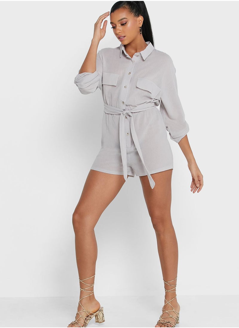 Ginger - Tie Front Playsuit - Image 1