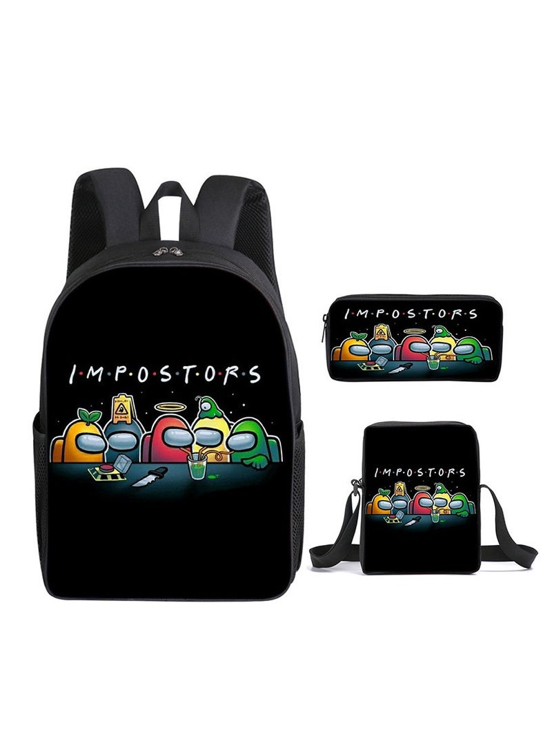 Among Us Backpack For Primary And Secondary School Students Three-Piece Set 29*16*42cm