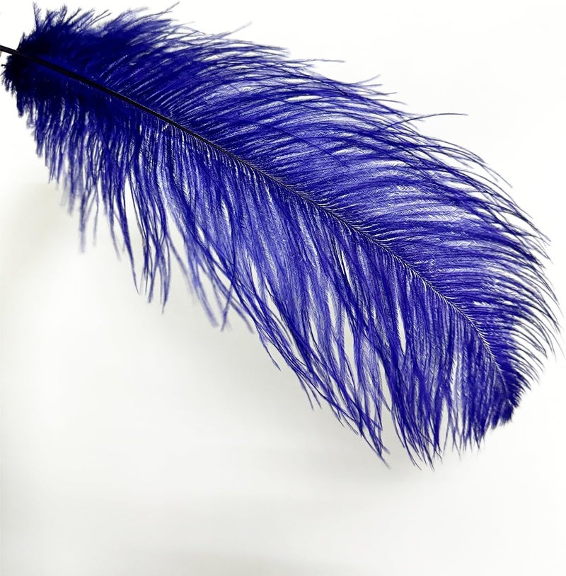 HAPPY FEATHER 16-18 inch Royal Blue Ostrich Feathers Craft for Wedding Party Centerpieces Home Decoration DIY Craft Pack of 10 - Image 2