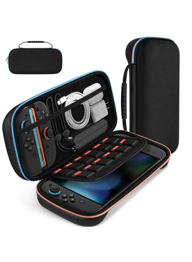 Carrying Case for Nintendo Switch 2 ， 7.9 Inch, Hard Shell Portable Travel Bag with 10 Game Card Slots and Accessories Pouch, Lightweight Anti-Scratch Protection (Black) - Image 1