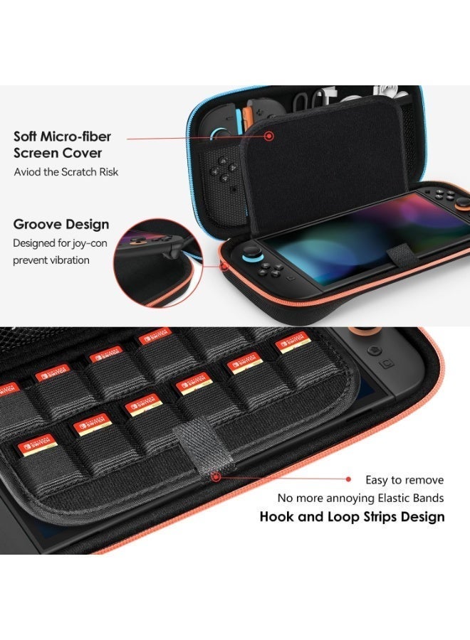 Carrying Case for Nintendo Switch 2 ， 7.9 Inch, Hard Shell Portable Travel Bag with 10 Game Card Slots and Accessories Pouch, Lightweight Anti-Scratch Protection (Black) - Image 2