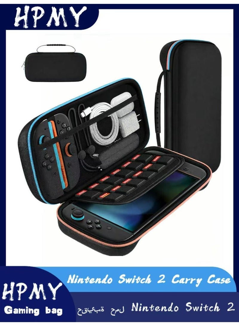 Carrying Case for Nintendo Switch 2 ， 7.9 Inch, Hard Shell Portable Travel Bag with 10 Game Card Slots and Accessories Pouch, Lightweight Anti-Scratch Protection (Black) - Image 1