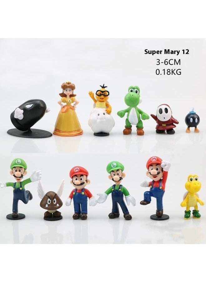 yongsheng 12-Piece Creative And Non-Toxic Super Mario Plastic Figure Playset For Kids  - Image 5