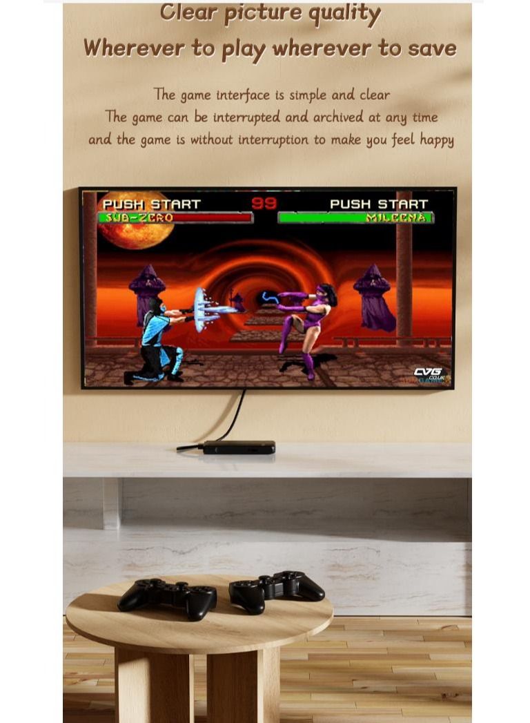 4K HD video game console, dual 2.4G wireless controllers, plug-and-play video game stick, built-in 15,000 games, retro handheld game console - Image 2