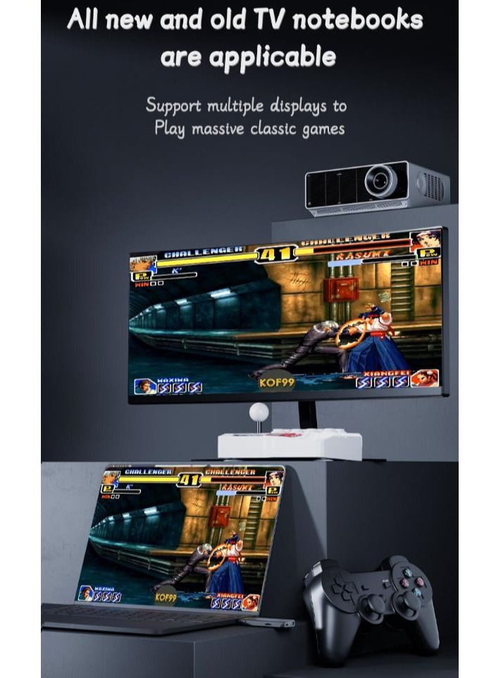 4K HD video game console, dual 2.4G wireless controllers, plug-and-play video game stick, built-in 15,000 games, retro handheld game console - Image 5