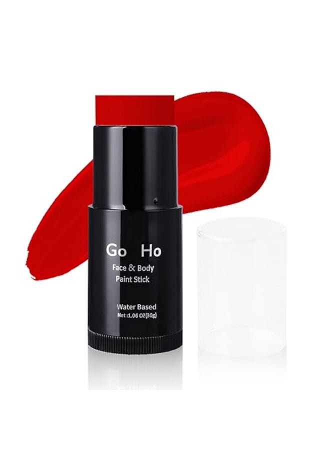 Go Ho Red Face Paint StickEasily Washable Formula Body PaintNontoxic Fullcoverage Cream Red Face Body Paint for Halloween Costumes Cosplay SFX Devil Clown Makeup - Image 1