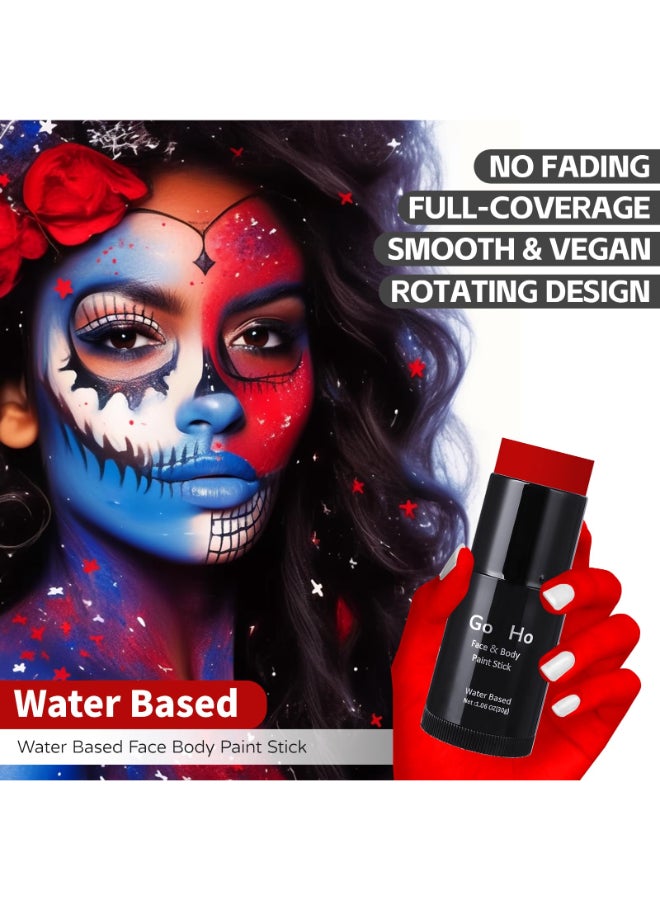 Go Ho Red Face Paint StickEasily Washable Formula Body PaintNontoxic Fullcoverage Cream Red Face Body Paint for Halloween Costumes Cosplay SFX Devil Clown Makeup - Image 4
