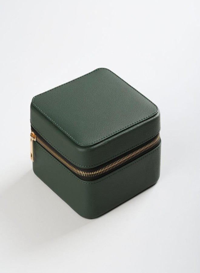 CASA BOTANICAL Leather Jewellery Organizer Box & Wrist Watch Organizer – Premium Organizer Box for Women & Men with Compartments, Travel Portable Organizer for Accessories, Ideal Storage Box Gift (Green) - Image 4