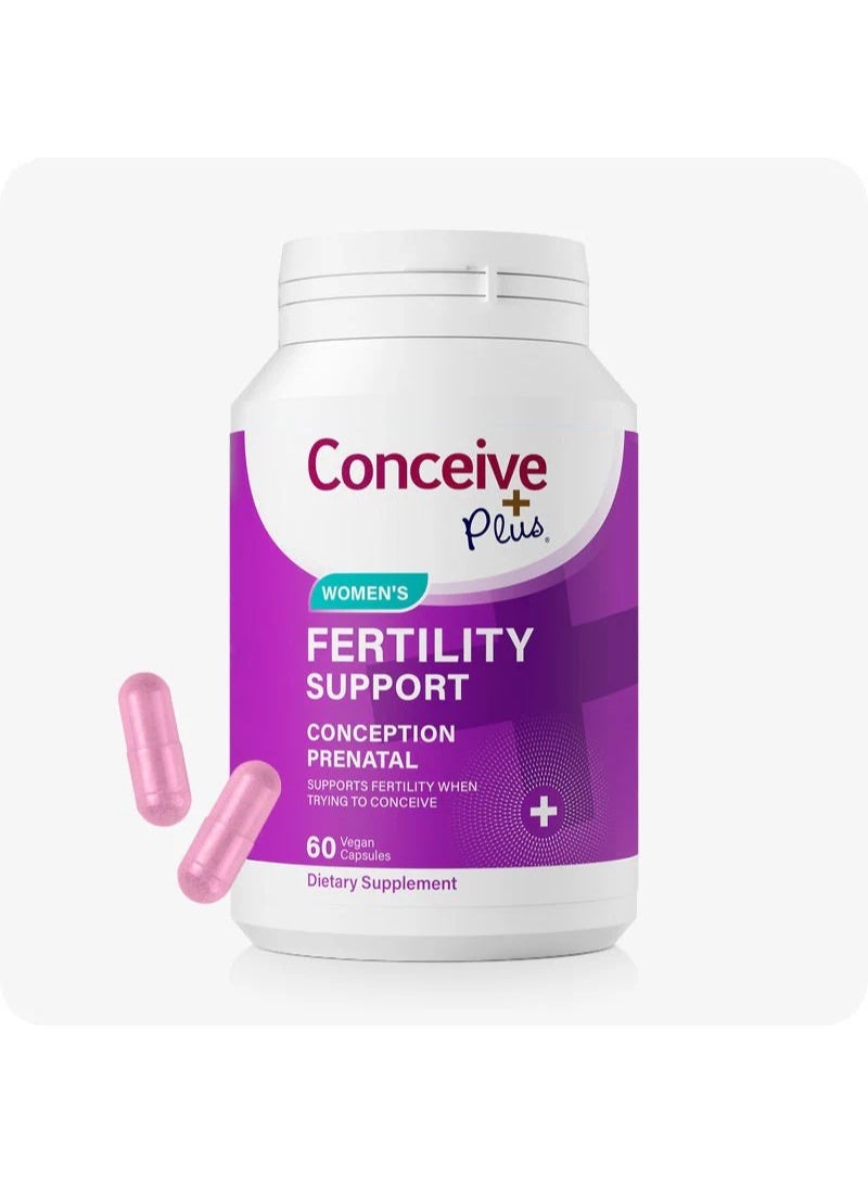 Conceive Plus Women’s Fertility Support Daily Vitamins with Folate, Zinc & Iron, 60 Capsules - Image 1