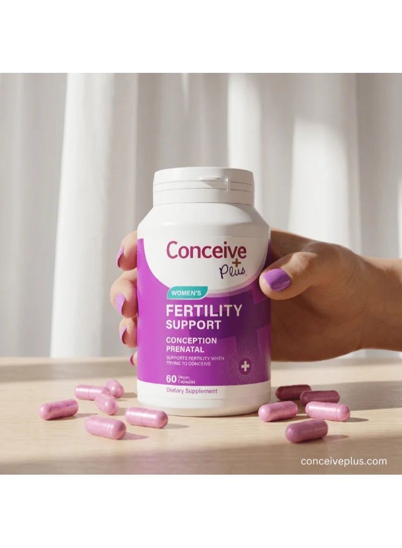 Conceive Plus Women’s Fertility Support Daily Vitamins with Folate, Zinc & Iron, 60 Capsules - Image 3