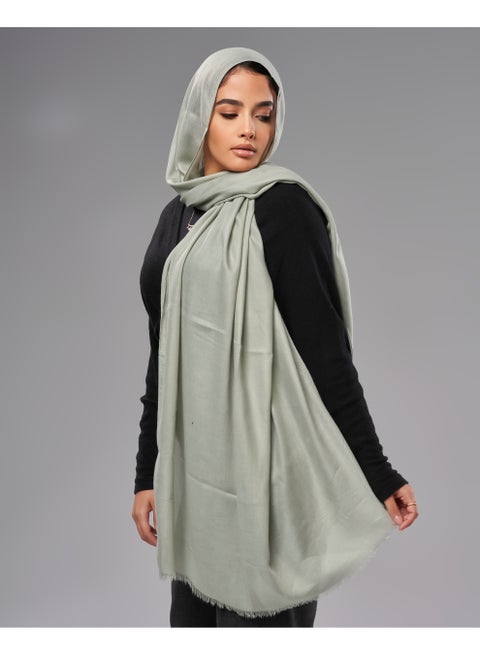 Breathable Cotton Modal Hijab Scarf For Women - Women Solid Color Head Scarf Wrap - Pale Mint