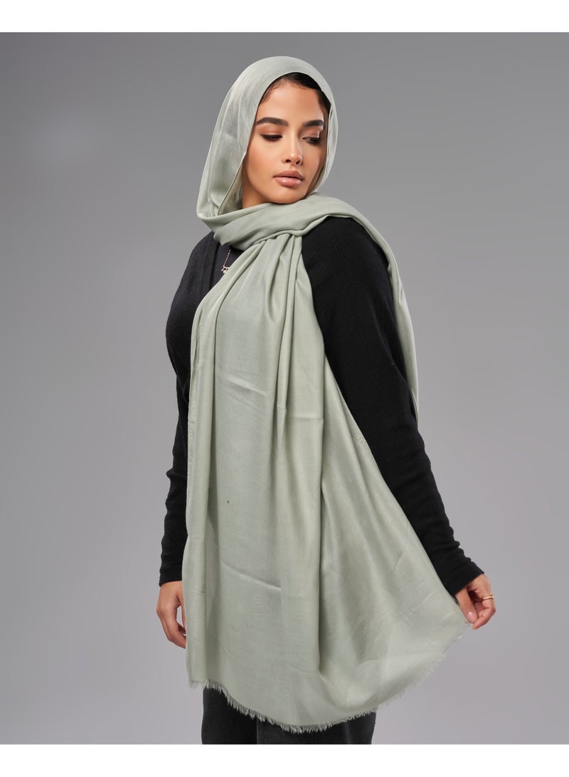 Lavezzi Breathable Cotton Modal Hijab Scarf For Women - Women Solid Color Head Scarf Wrap - Pale Mint - Image 1