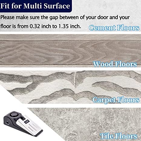 Monsin Door Stop Alarm, Door Stopper with 120DB Security Alarm, Floor Wedge Doorstop for Travel Apartment Home House (Pack of 2)  - Image 5