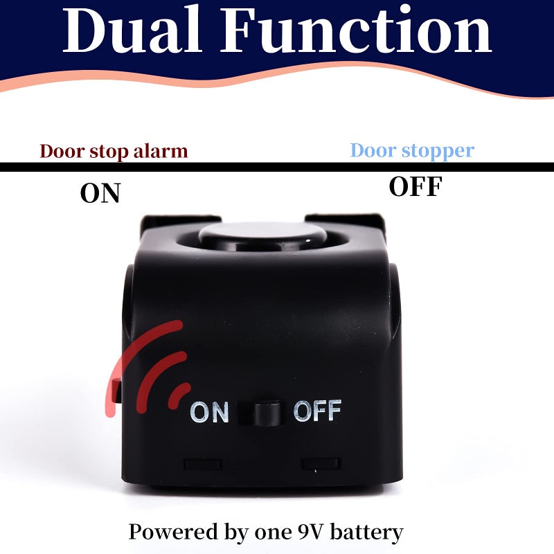 Monsin Door Stop Alarm, Door Stopper with 120DB Security Alarm, Floor Wedge Doorstop for Travel Apartment Home House (Pack of 2)  - Image 3