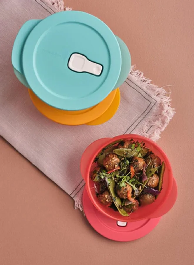 Tupperware 3-Piece Dishwasher and Microwave Safe Store Serve and Go Bowl Set Multicolor Medium 11164937