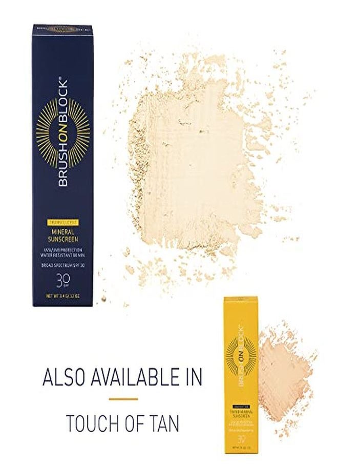 Brush On Block - Mineral Sunscreen Powder, Refillable Broad-Spectrum Spf 30, Safe For Sensitive Skin, Uva Uvb Face Protection, Natural, Reef Friendly (Translucent) - Image 1