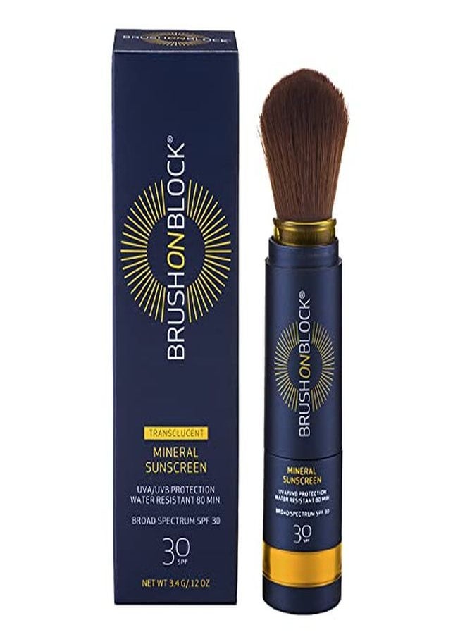 Brush On Block - Mineral Sunscreen Powder, Refillable Broad-Spectrum Spf 30, Safe For Sensitive Skin, Uva Uvb Face Protection, Natural, Reef Friendly (Translucent) - Image 1