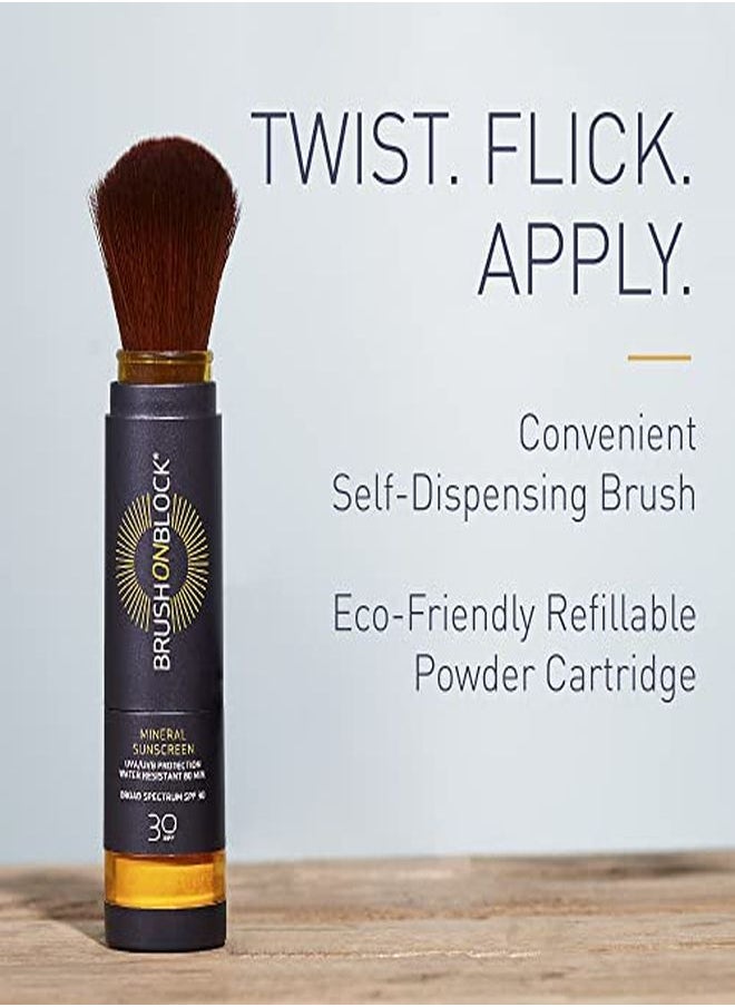 Brush On Block - Mineral Sunscreen Powder, Refillable Broad-Spectrum Spf 30, Safe For Sensitive Skin, Uva Uvb Face Protection, Natural, Reef Friendly (Translucent) - Image 1
