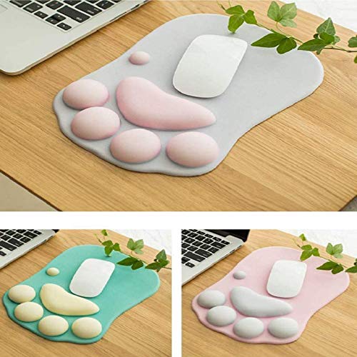 WESAPPINC Cat Paw Mouse Pad with Wrist Support Soft Silicone Wrist Rests Non Slip Ergonomic Mousepad for Office Computer Gaming Desk Decor (10.7x7.8x0.9'') (Green) - Image 2