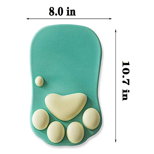 WESAPPINC Cat Paw Mouse Pad with Wrist Support Soft Silicone Wrist Rests Non Slip Ergonomic Mousepad for Office Computer Gaming Desk Decor (10.7x7.8x0.9'') (Green) - Image 4