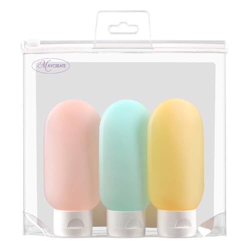 MAYCREATE® 3pcs Travel Bottles - 60ml Plastic Squeeze Bottles, Leakproof Travel Kit for Toiletries, Multicolor - Image 1