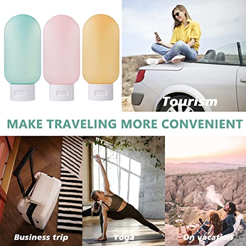 MAYCREATE® 3pcs Travel Bottles - 60ml Plastic Squeeze Bottles, Leakproof Travel Kit for Toiletries, Multicolor - Image 5