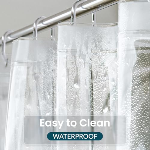 Titanker Shower Curtain Liner 60x72, Clear Plastic Shower Liner Lightweight PEVA Waterproof Shower Curtains for Bathroom with Magnets and Rustproof Grommet Holes - Image 3