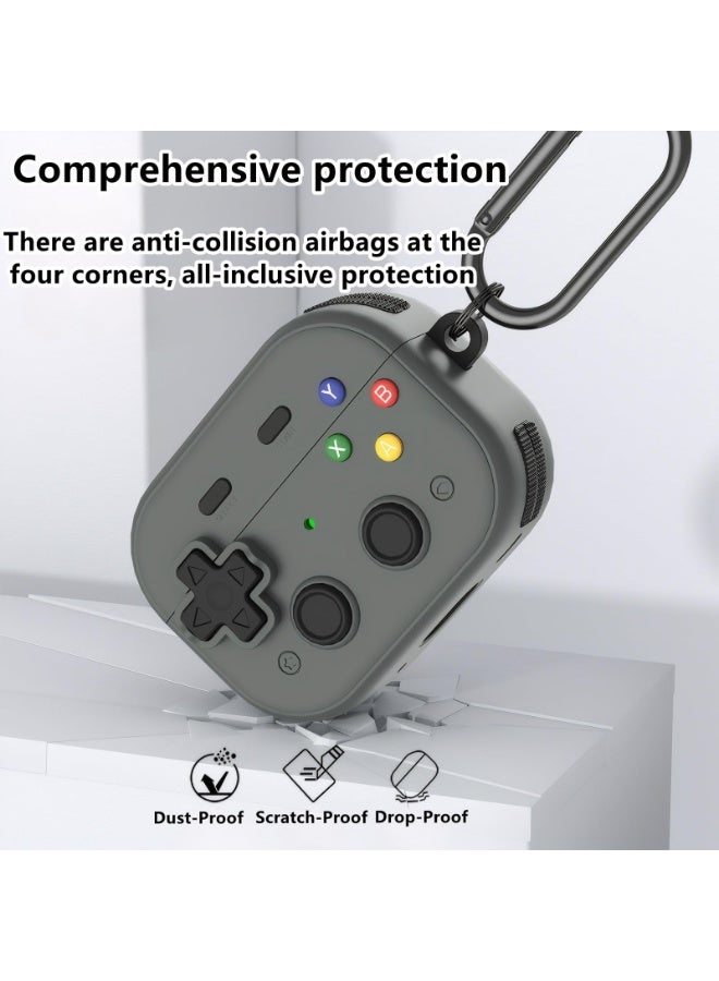 Case for Airpods Pro 3  ,Retro Game Style Anti-Scratch Silicone Cover with Carabiner Supports Wireless Charging - Image 3