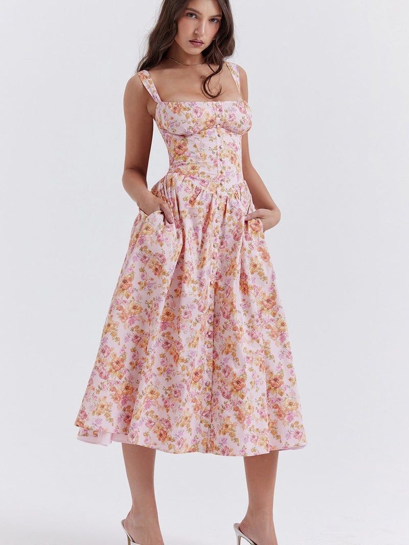 2023 Summer Strap Skirt Front-Breasted Back Non-Laced Waist Upper Front Chest Lace - Image 3