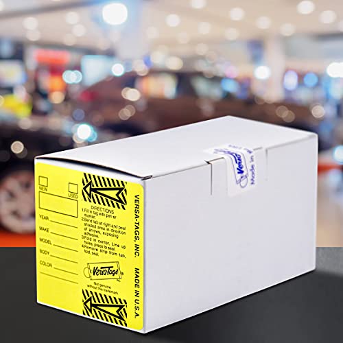Versa-Tags Yellow 2-Pack - Genuine Versa-tag Key Tags, Self-protecting (2 Boxes) (250 Tags Per Box with Metal Rings) - Image 2