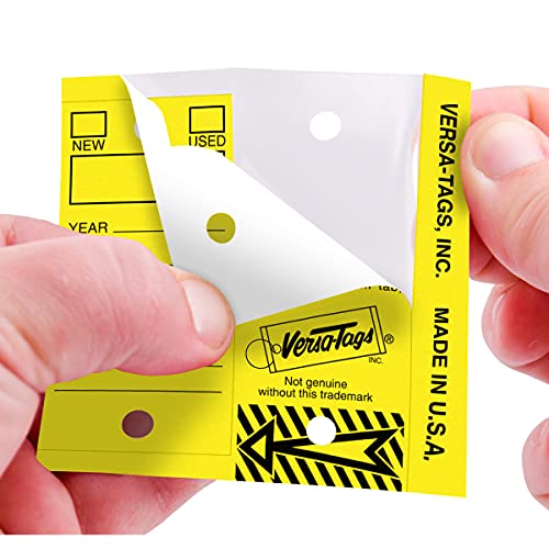 Versa-Tags Yellow 2-Pack - Genuine Versa-tag Key Tags, Self-protecting (2 Boxes) (250 Tags Per Box with Metal Rings) - Image 3