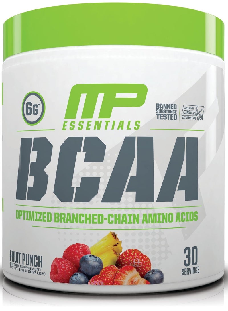MusclePharm MP BCAA Powder 30 Servings-Fruit Punch - Image 1