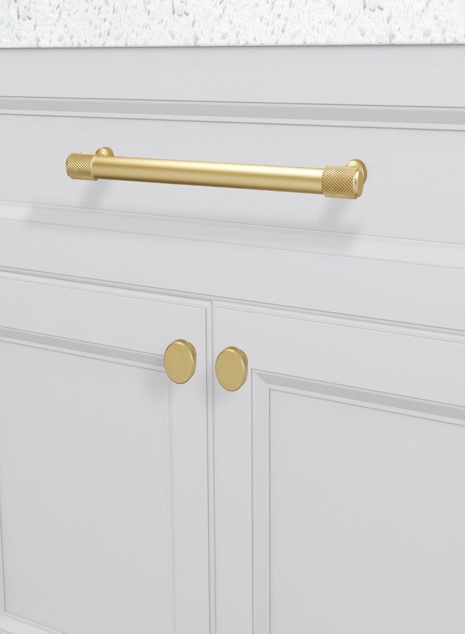 BUKOBYHE 10 Pack Kitchen Cabinet Knobs Brushed Brass Cabinet Pulls Gold Knurled Drawer Knobs Solid Kitchen Hardware Kitchen Handles for Cabinets Cupboard Knobs Drawer Knobs - Image 3