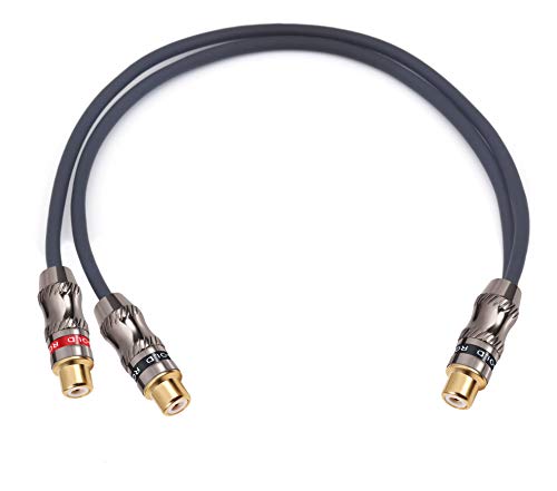 Devinal Y-Cable, RCA Female to 2 RCA Female Adapter, Video/Audio Splitter, 10" (25 cm) - Image 2