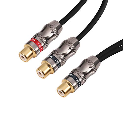 Devinal Y-Cable, RCA Female to 2 RCA Female Adapter, Video/Audio Splitter, 10" (25 cm) - Image 5