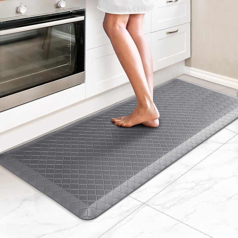 HappyTrends Kitchen Floor Mat - 4/5 Inch Thick Anti-Fatigue Kitchen Rug,Waterproof Non-Slip Kitchen Mats and Rugs Heavy Duty Ergonomic Comfort Rug for Kitchen,Office,Sink,Laundry,(22"x54", Gray) - Image 1