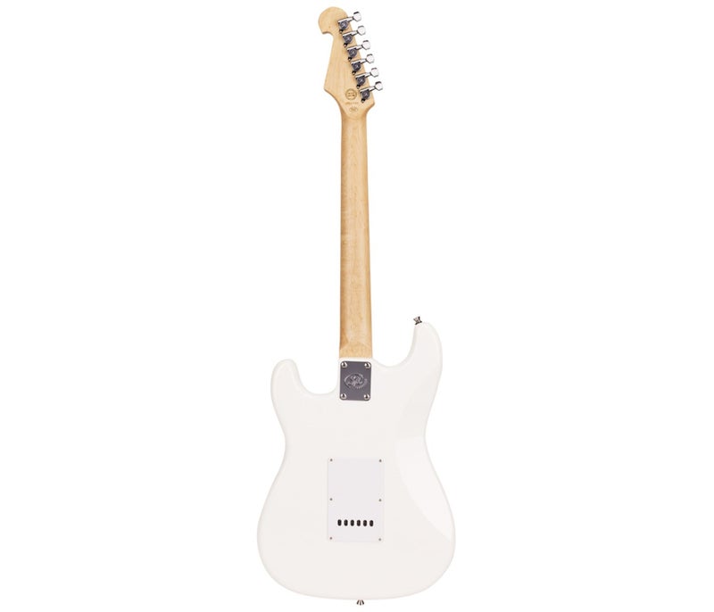 SX Guitar SE1-SK-WT Stratocaster Electric Package Guitar - White - Image 4