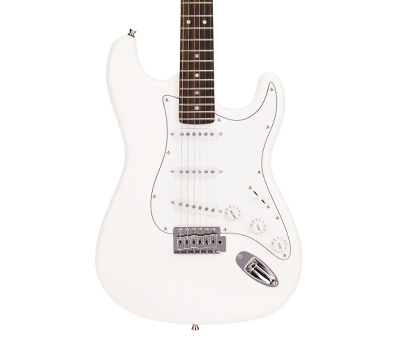 SX Guitar SE1-SK-WT Stratocaster Electric Package Guitar - White - Image 2