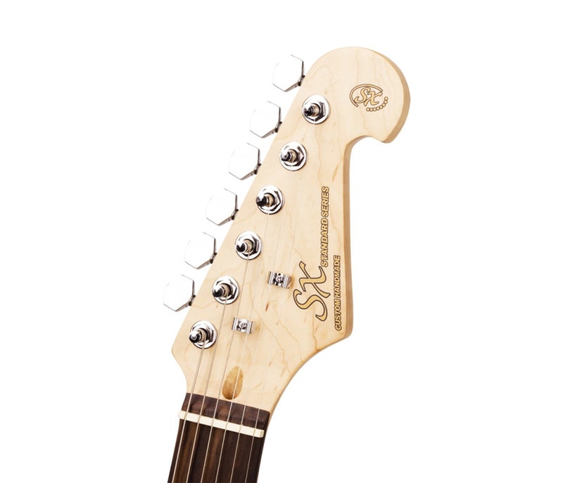 SX Guitar SE1-SK-WT Stratocaster Electric Package Guitar - White - Image 5