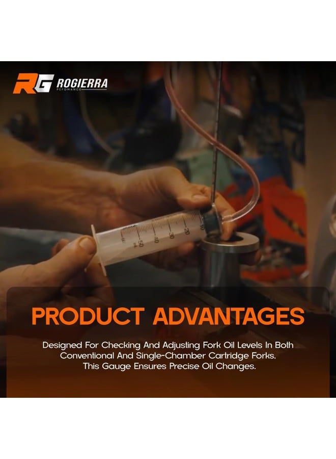 Rogierra Universal Motorcycle Fork Service Tool Kit,（Fork Oil Level Tool, Fork Spring Compressor and Damper Rod Bleed Tool） Fork Maintenance Tool Set for Most Upside Down Street Bike Motorcycle Forks - Image 4