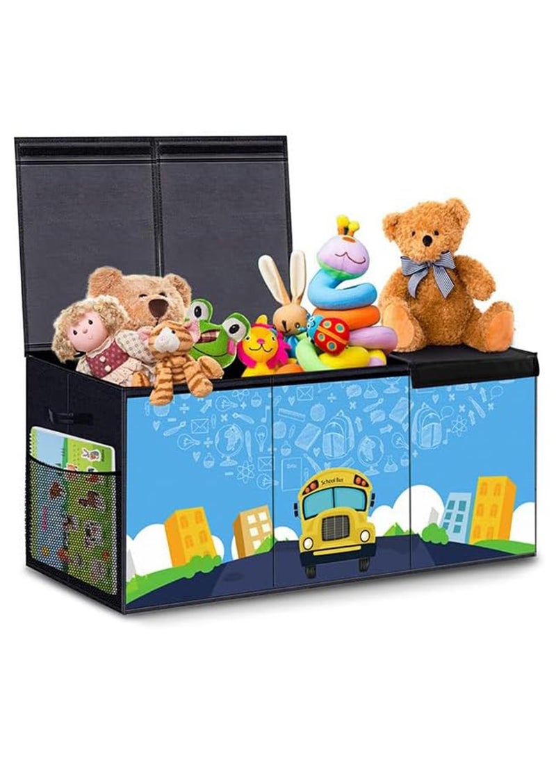 Gonice Large Lidded Storage Bin, Kids Toy Chest, Foldable Storage Box Organizer Container, Multi-use Basket Storage Box, Toy Chest for Home and Nursery. - Image 1